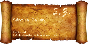Sántha Zalán névjegykártya